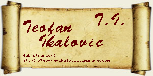 Teofan Ikalović vizit kartica
